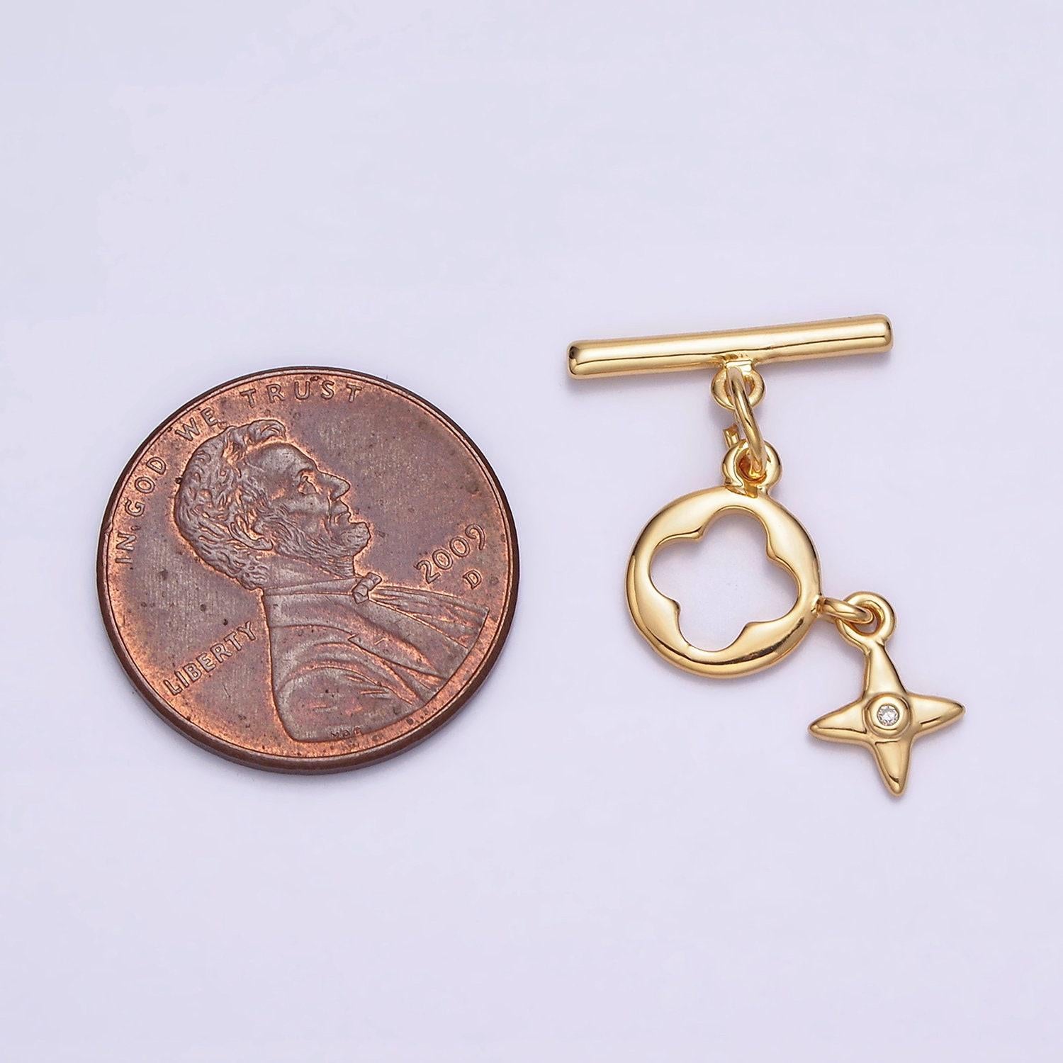 Micro pave gold toggle clasp, gold round flower floral ot clasp fancy design ot clasp bulk supply for bracelet necklace component z-446