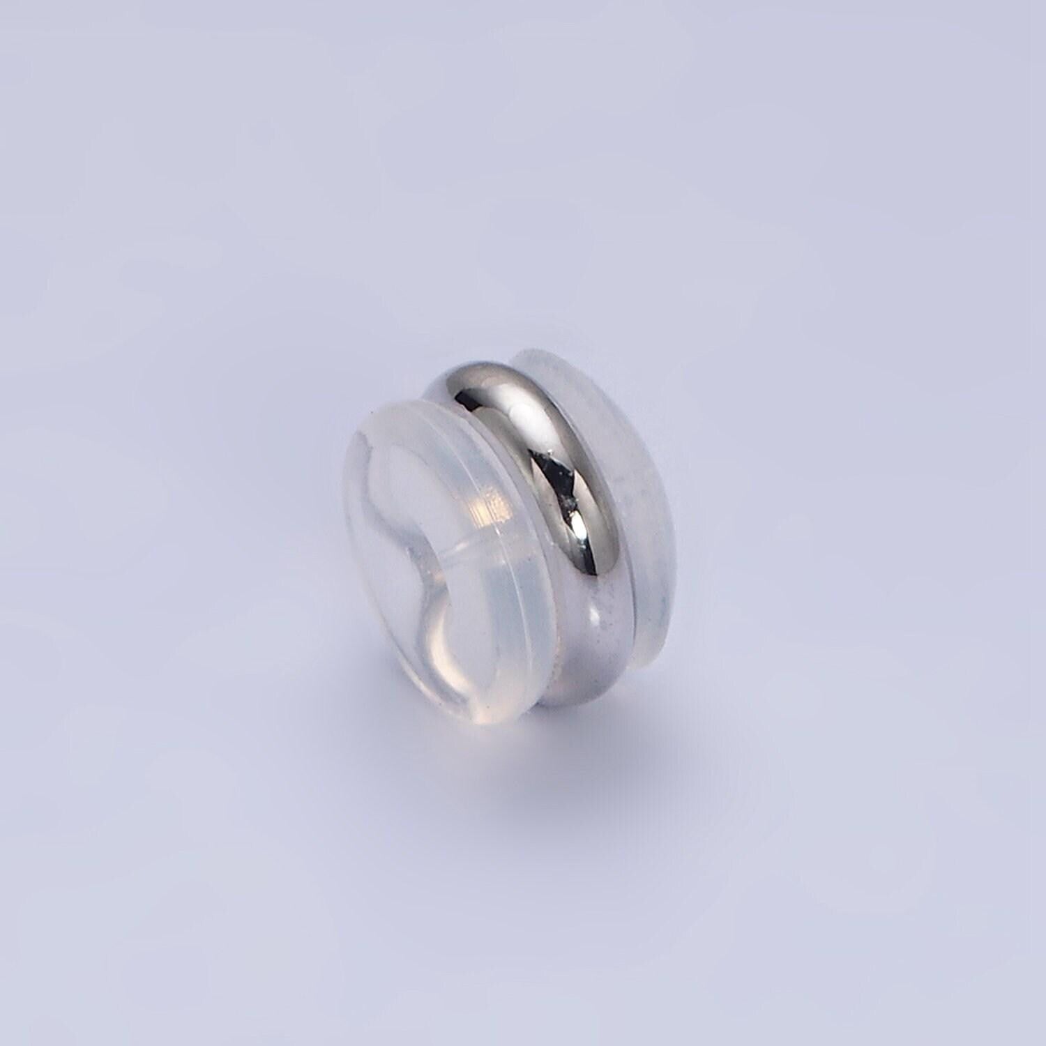 10 pair gold silicone earring backs comfort pads help sagging earlobes 5.4x4.8mm jewelry earring findings supplies