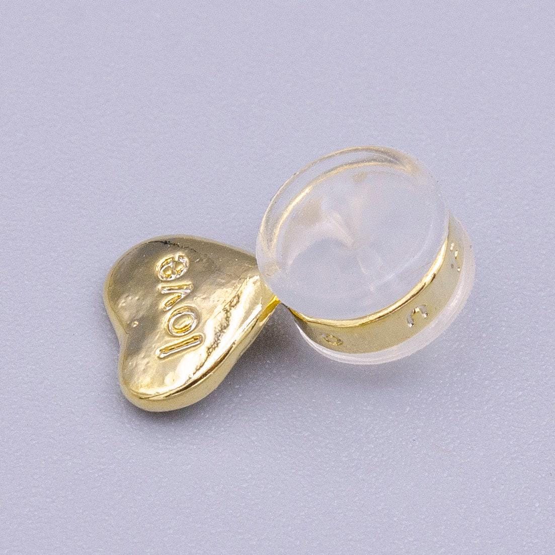 2 pieces gold / silver silicone earring backs for heavy earrings lifting earrings backs support hypoallergenic comfy earring back z358