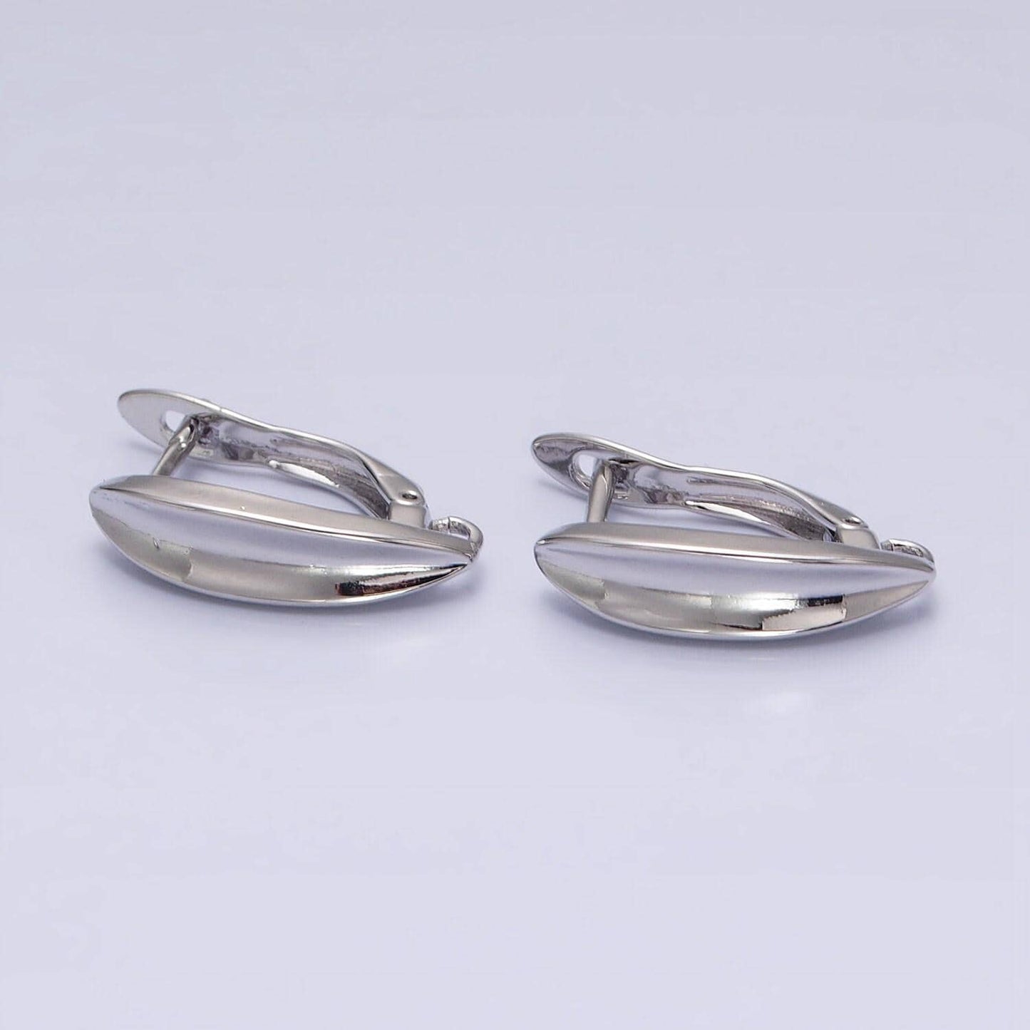 Gold huggie minimalist earring one touch w/ open link, lead nickel free lever back earring making component supply z377