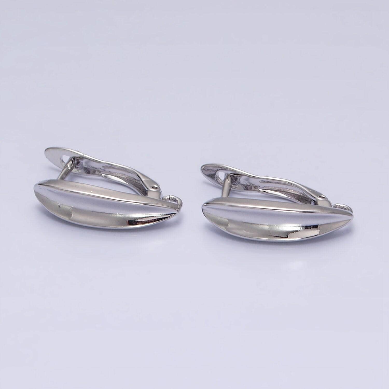 Gold huggie minimalist earring one touch w/ open link, lead nickel free lever back earring making component supply z377