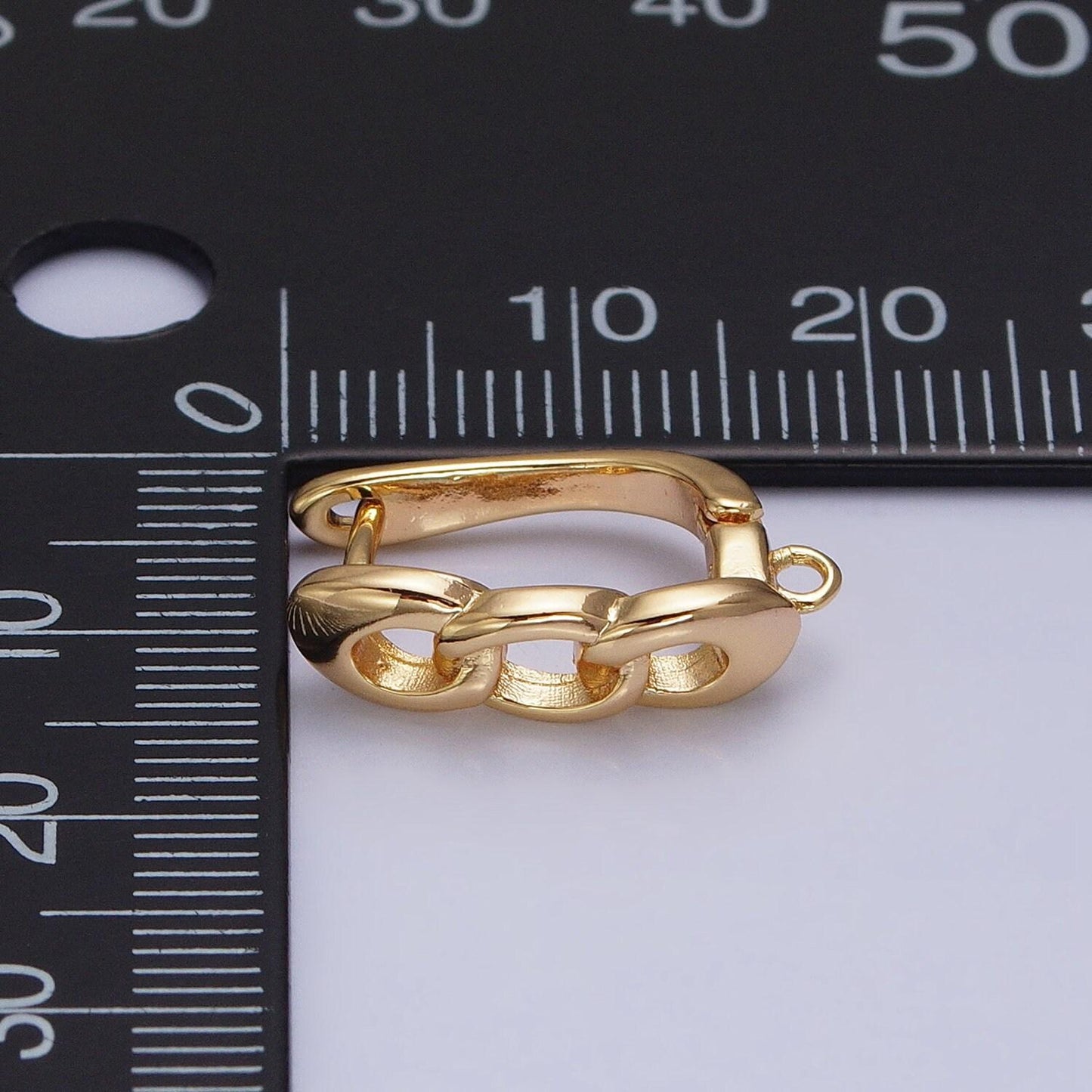 16k gold filled curb link chain open link english lock earrings supply in silver & gold | z282 z375