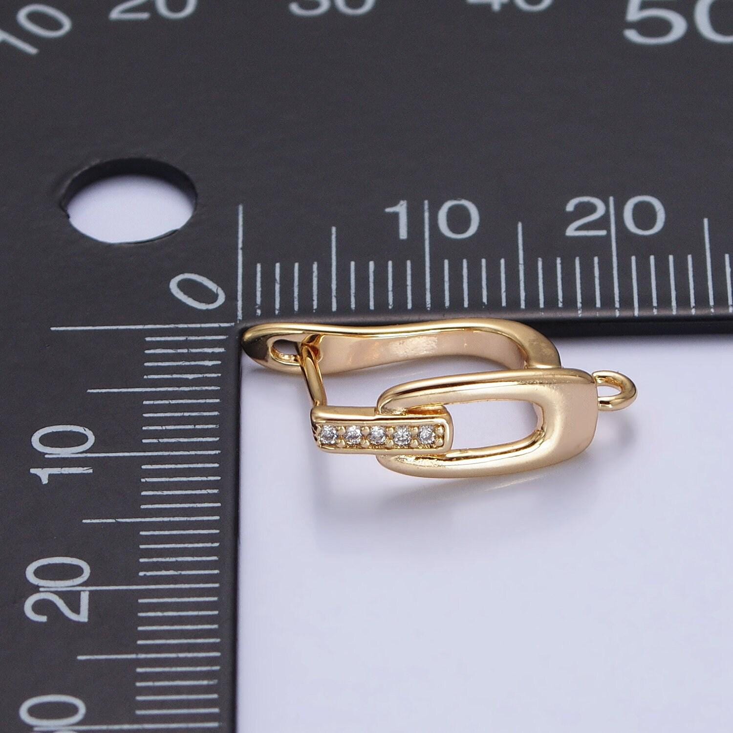 English lock earring paved oblong open loop cz supply | z-328 z-329
