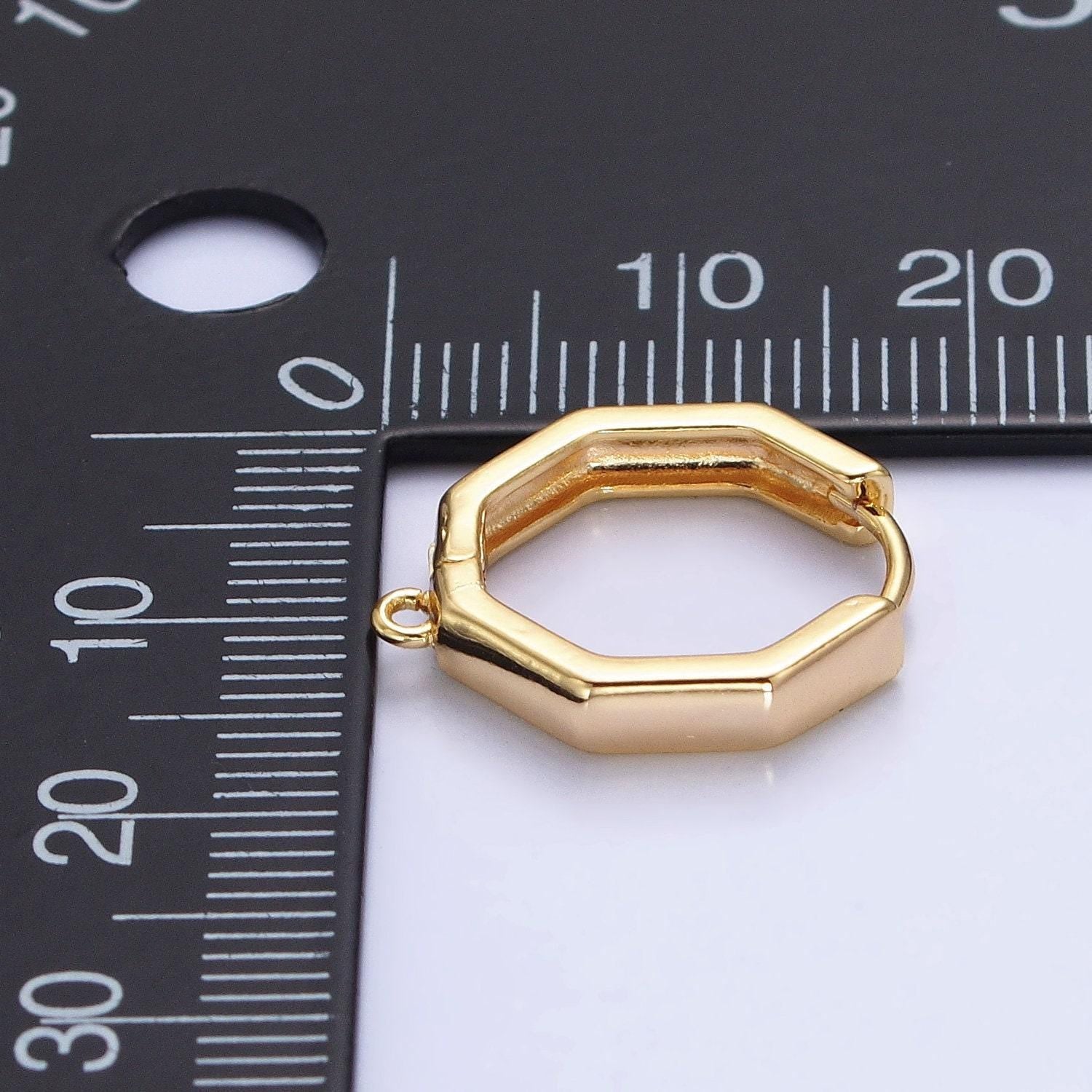 Hexagonal open loop earrings in gold & silver supply | z-322 z-323