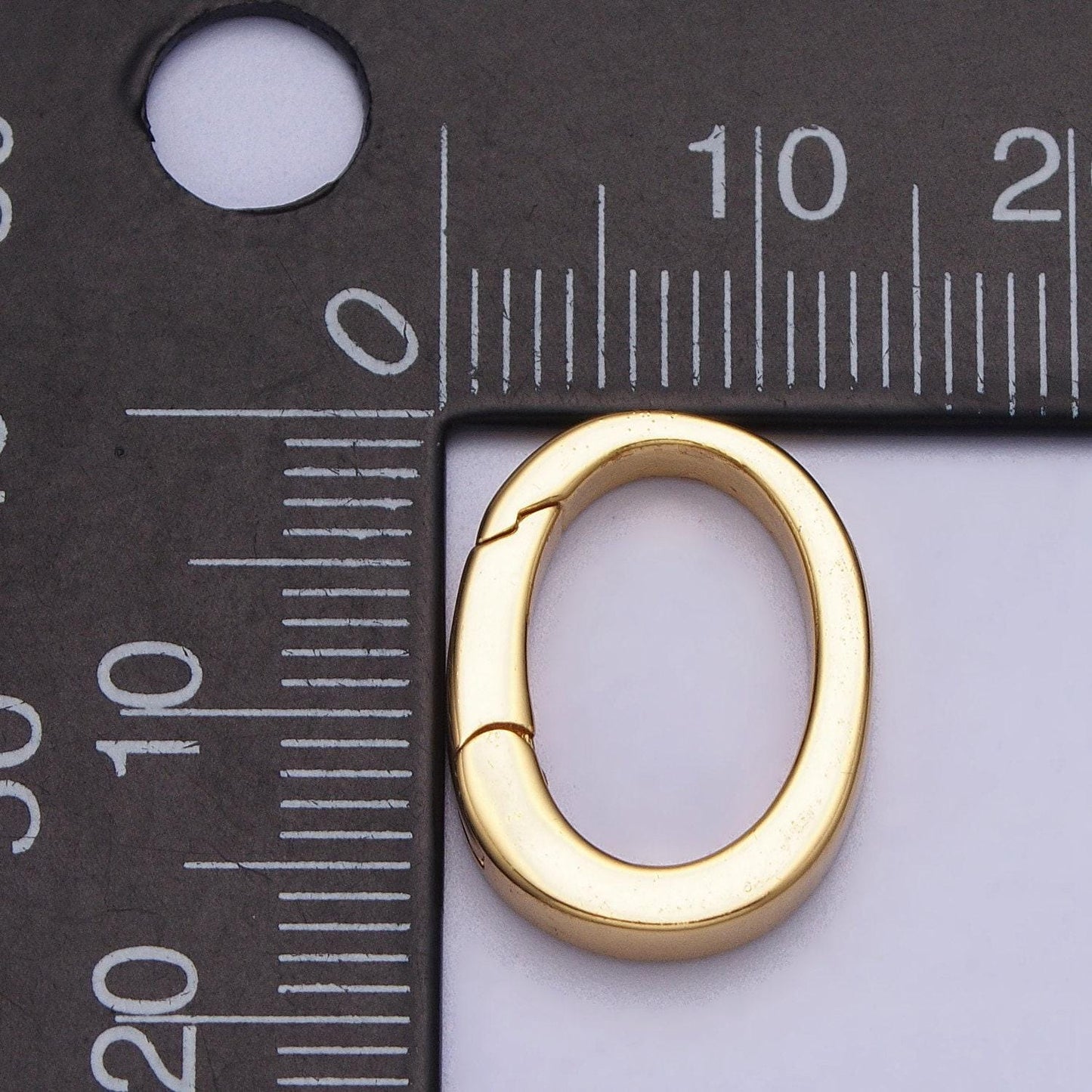 Mini gold spring gate ring, push gate ring 13.4 x 17.5mm oval ring charm holder gold clasp for jewelry clasp z305