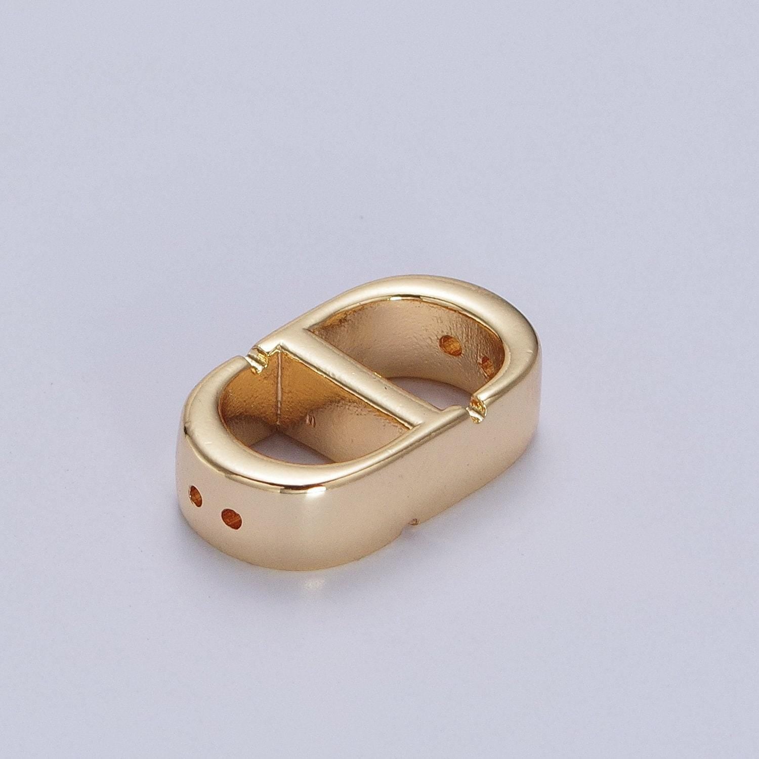 Gold tablet bead spacer pill shape small hole spacer beads gold oval table two hole connector for bracelet component z280