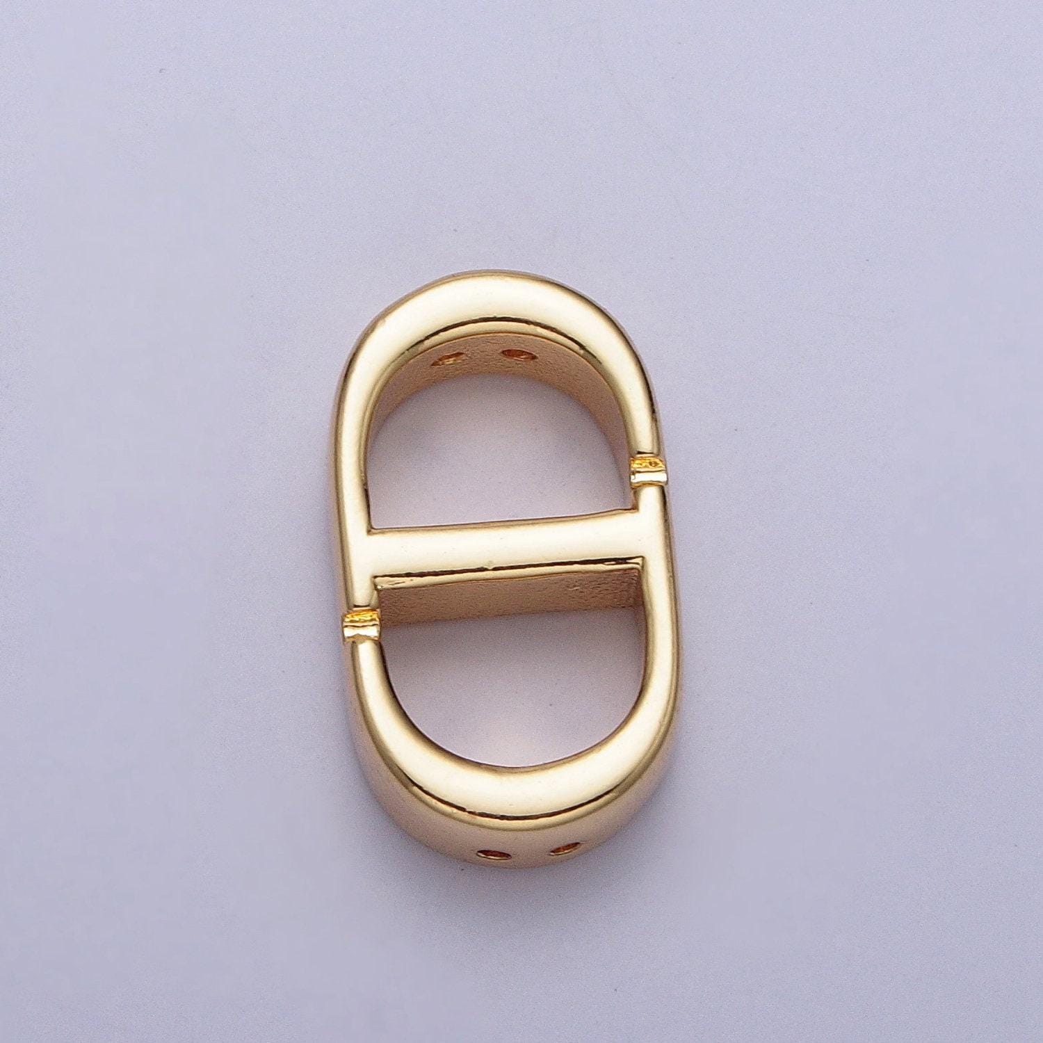 Gold tablet bead spacer pill shape small hole spacer beads gold oval table two hole connector for bracelet component z280