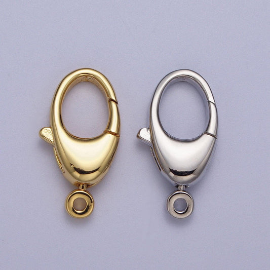 1pc wholesale lobster clasp 24k gold filled oval lobster claw for jewelry making, size option 18 x 10.5 mm z196
