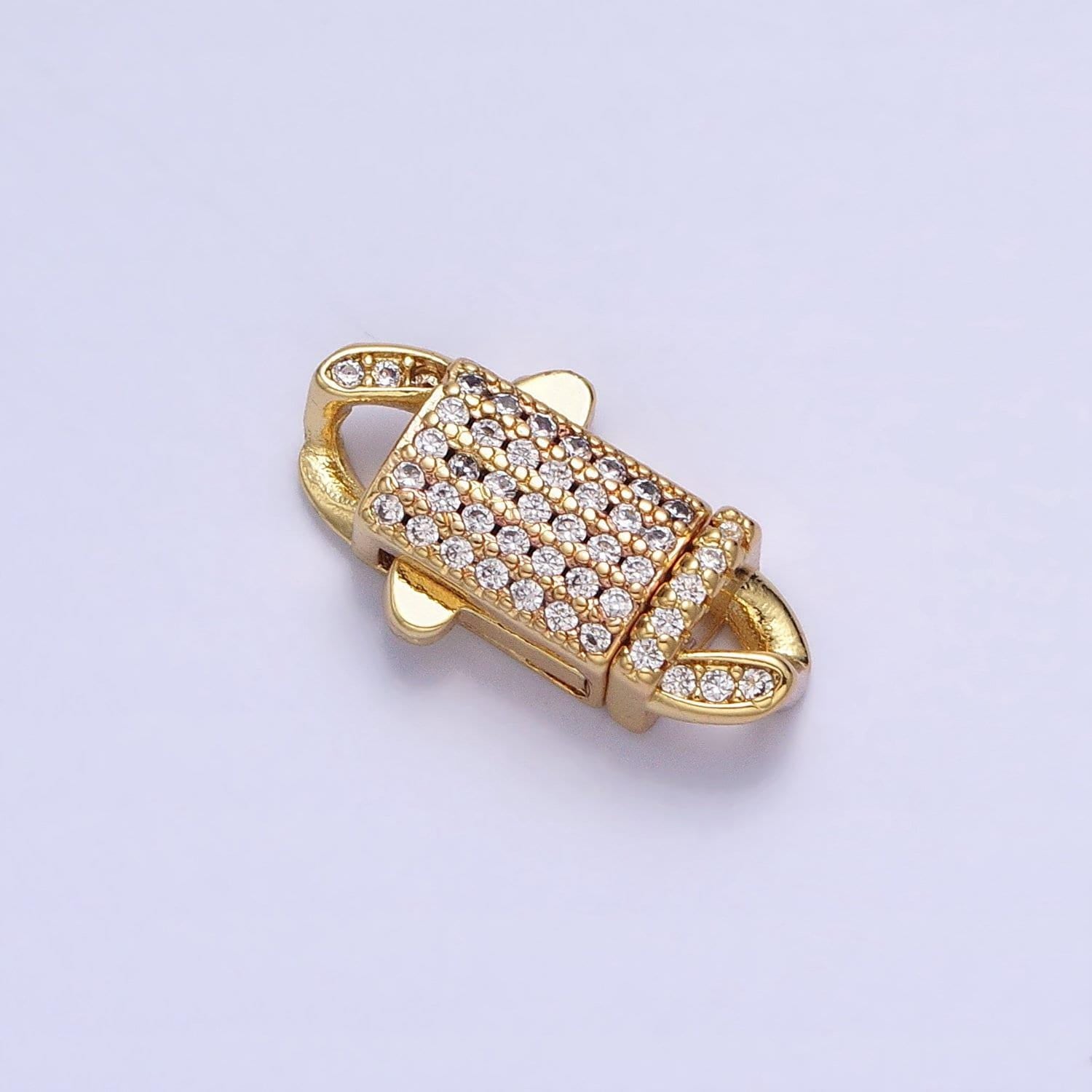 Gold plated cz long cubic zirconia trigger clasps for bracelet necklace end clasp jewelry making supply z-175