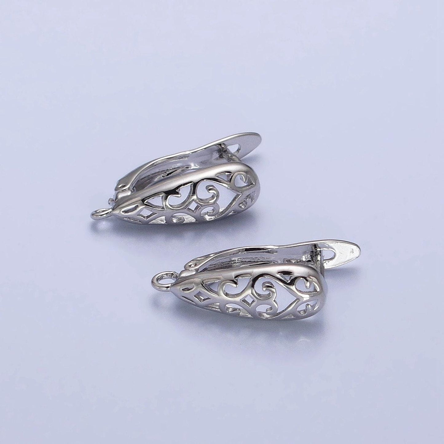 Lever-back curve design huggie hoop earring in gold & silver | z-167 z-168