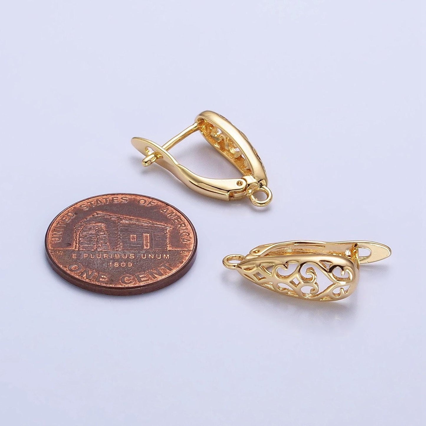 Lever-back curve design huggie hoop earring in gold & silver | z-167 z-168