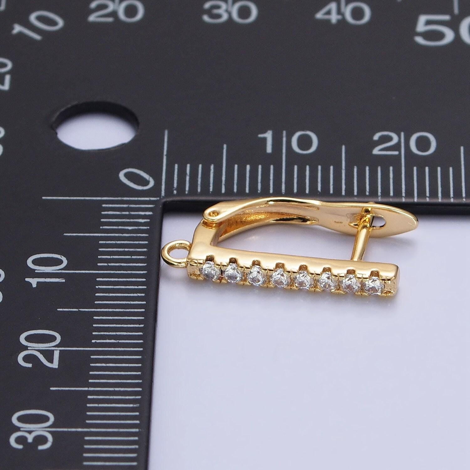Lever-back cz huggie earrings in gold & silver | z-163 z-164