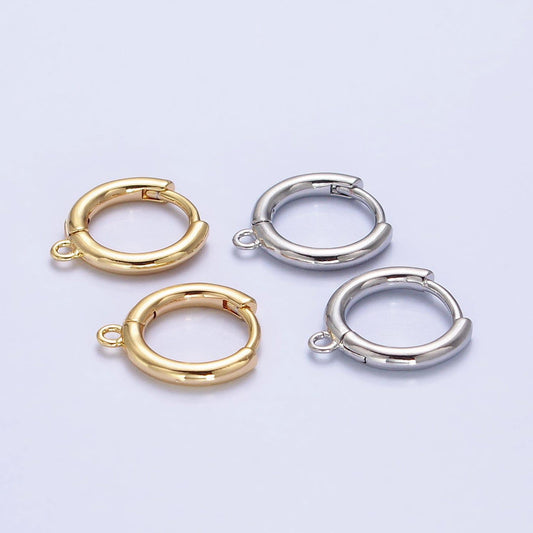 Snap close hoop 15.6mm huggies earrings supply | z-161 z-162