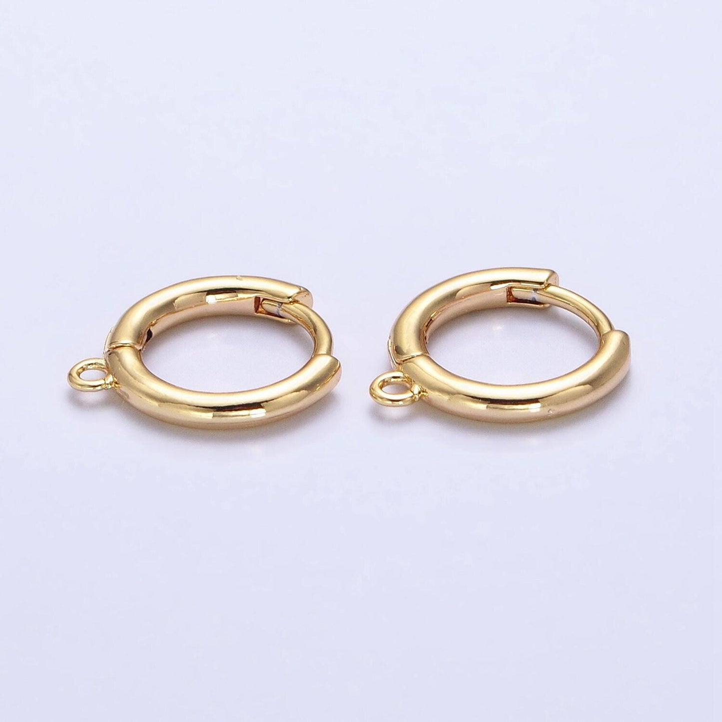Snap close hoop 15.6mm huggies earrings supply | z-161 z-162