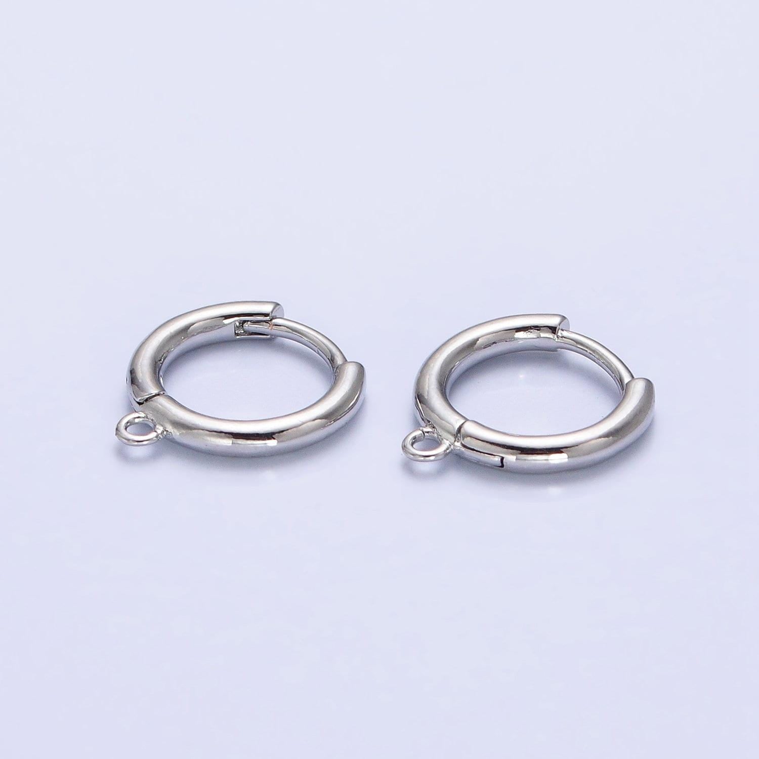 Snap close hoop 15.6mm huggies earrings supply | z-161 z-162