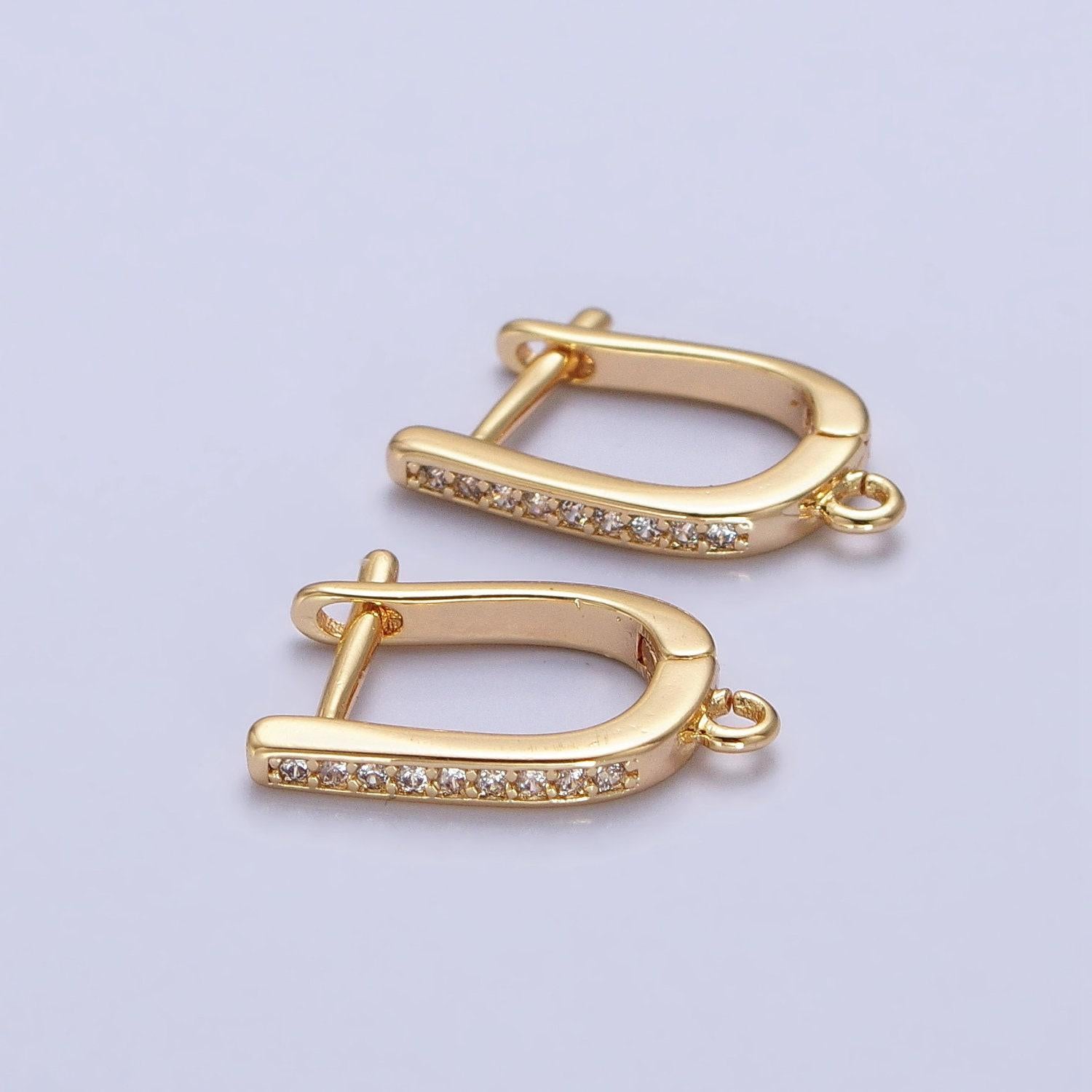 Cz lever-back 15mm huggie earrings supply | z-159 z-160