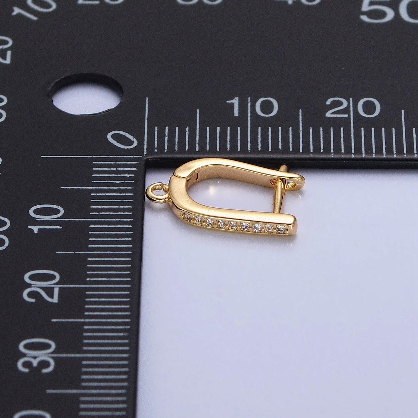 Cz lever-back 15mm huggie earrings supply | z-159 z-160
