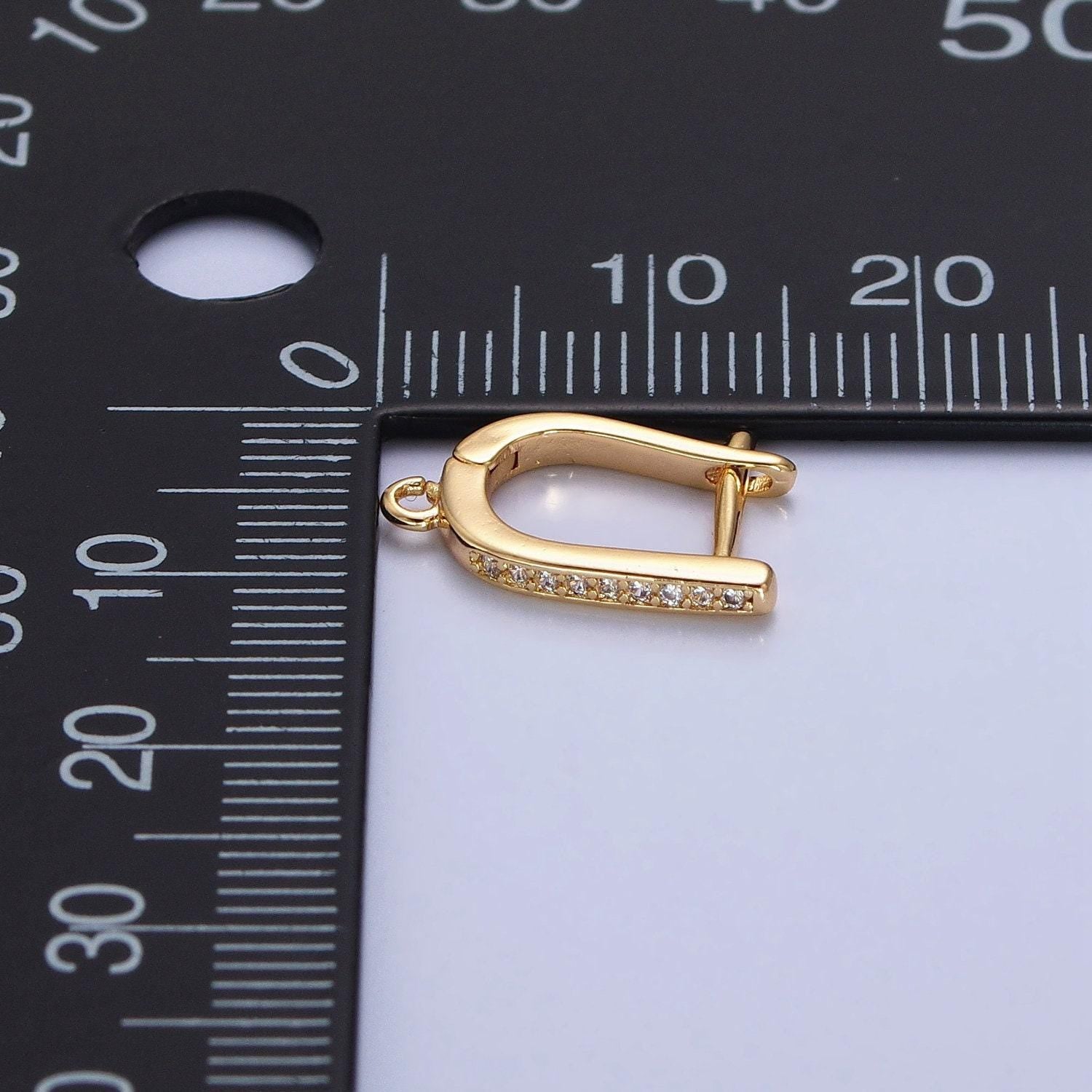 Cz lever-back 15mm huggie earrings supply | z-159 z-160