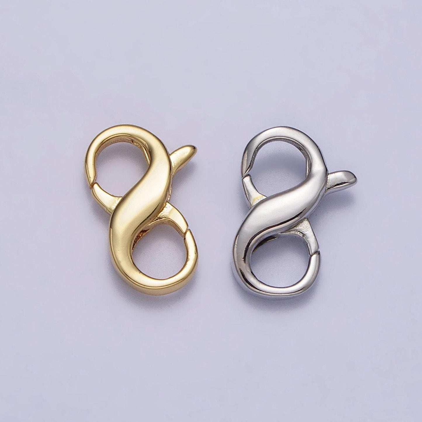 Small 24k gold filled 13mm double opening infinity silver figure 8 interchangeable enhancer clasps for jewelry making z143