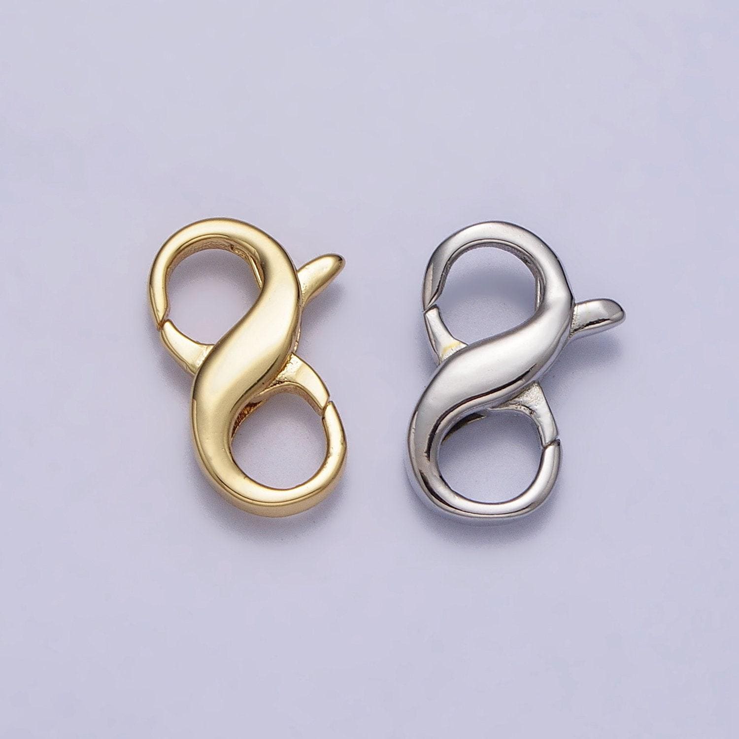 Small 24k gold filled 13mm double opening infinity silver figure 8 interchangeable enhancer clasps for jewelry making z143