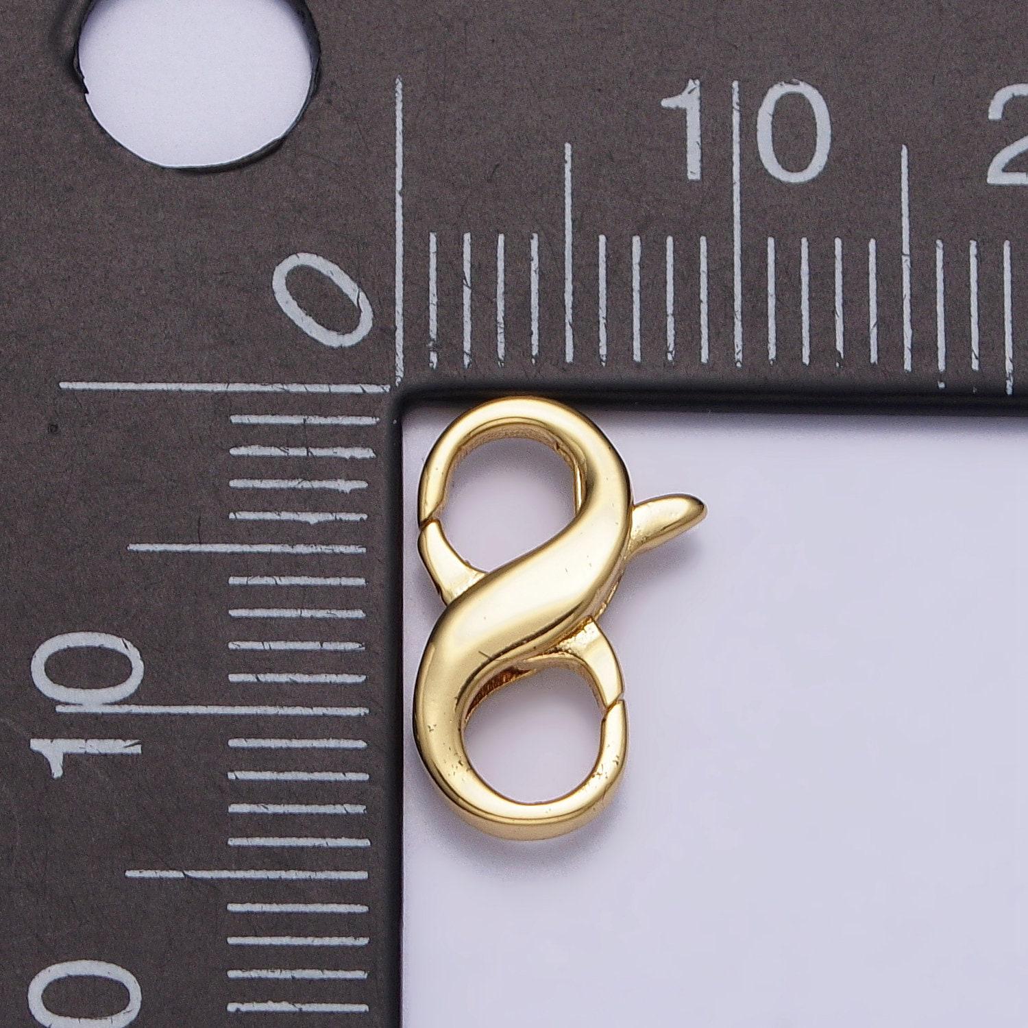 Small 24k gold filled 13mm double opening infinity silver figure 8 interchangeable enhancer clasps for jewelry making z143
