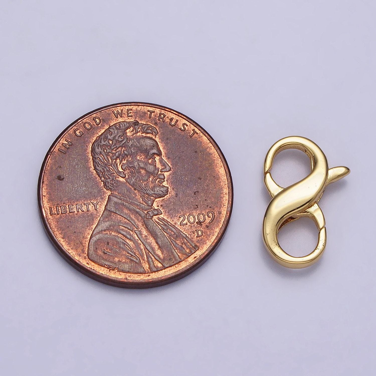 Small 24k gold filled 13mm double opening infinity silver figure 8 interchangeable enhancer clasps for jewelry making z143