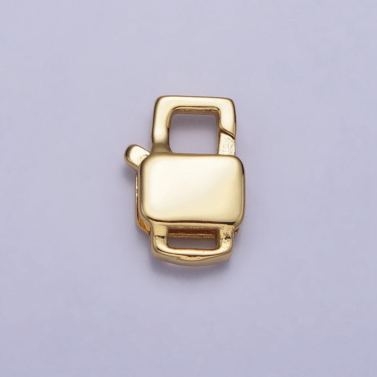 Mini 14k gold filled rectangle lobster clasp small geometric end claspfor diy jewelry making supply bracelet necklace component z127