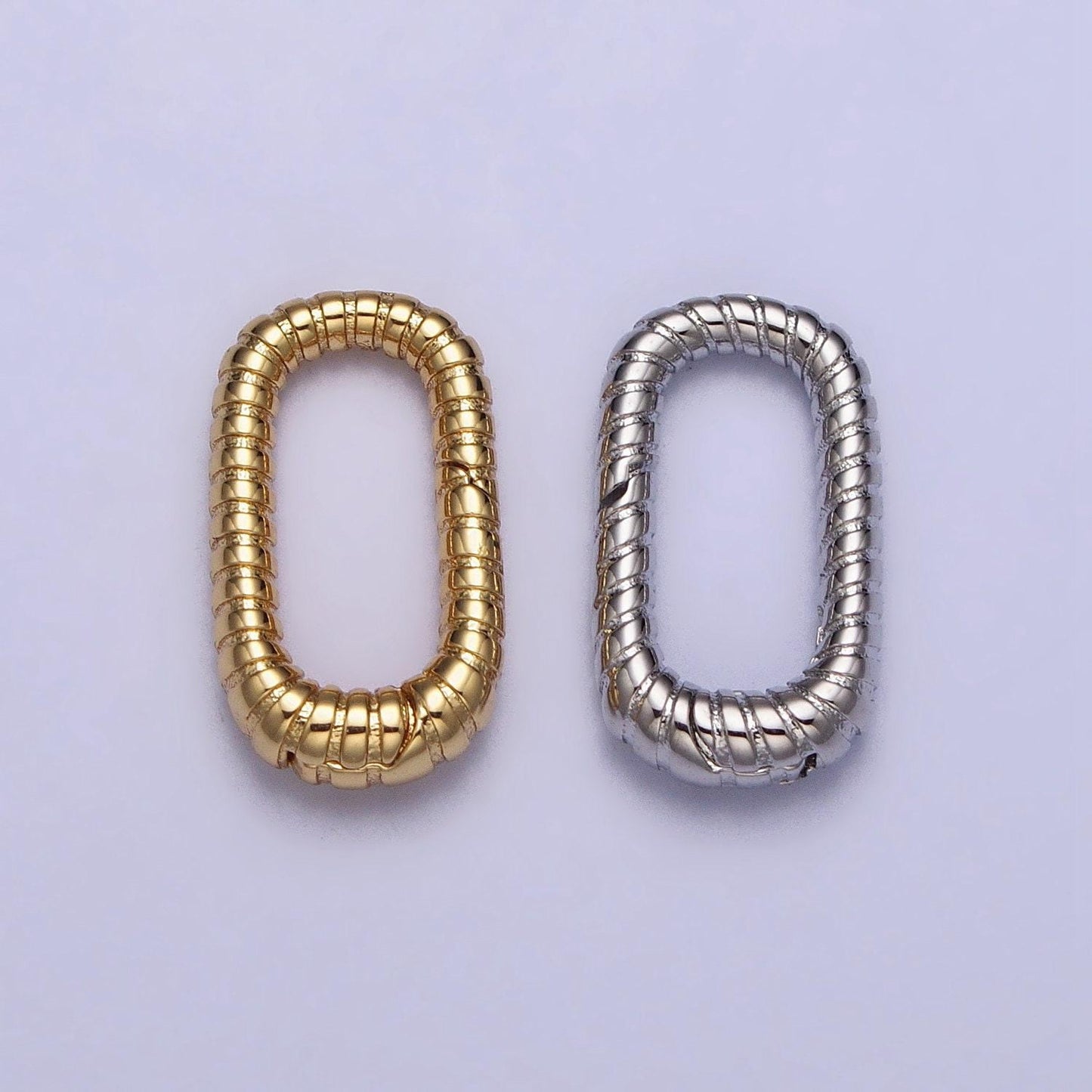 Dainty gold hinged oval push clasp charm pendants interchangeable connectors charm holder necklace enhancer clasp z121