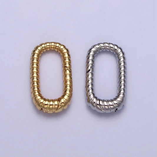 Dainty gold hinged oval push clasp charm pendants interchangeable connectors charm holder necklace enhancer clasp z121