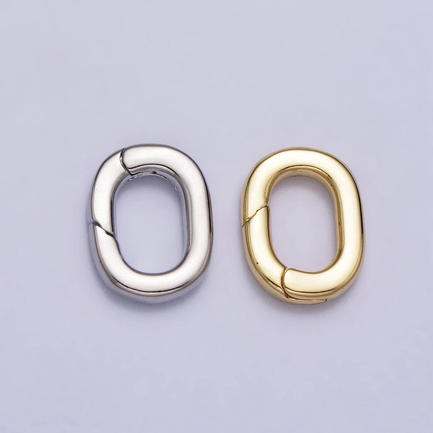 Tiny gold spring gate ring, push gate ring mini oval ring charm holder gold clasp for jewelry clasp z-117