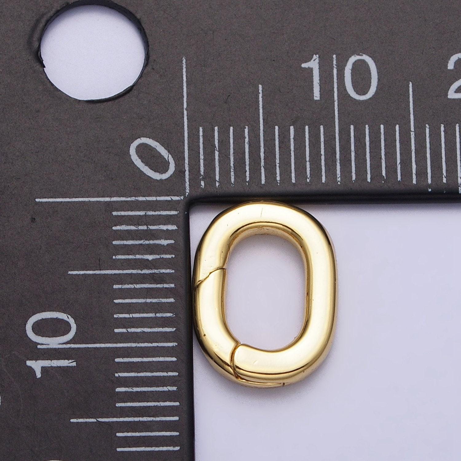 Tiny gold spring gate ring, push gate ring mini oval ring charm holder gold clasp for jewelry clasp z-117