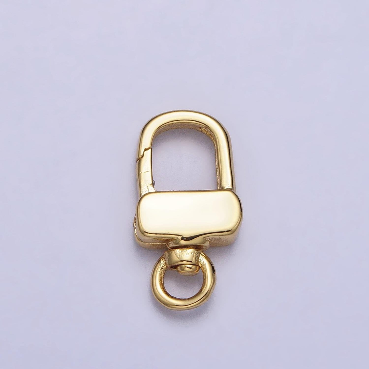 Mini 24k gold filled push gate triggerless rectangular swivel closure supply in gold & silver Bag Charm Component | z113 z114