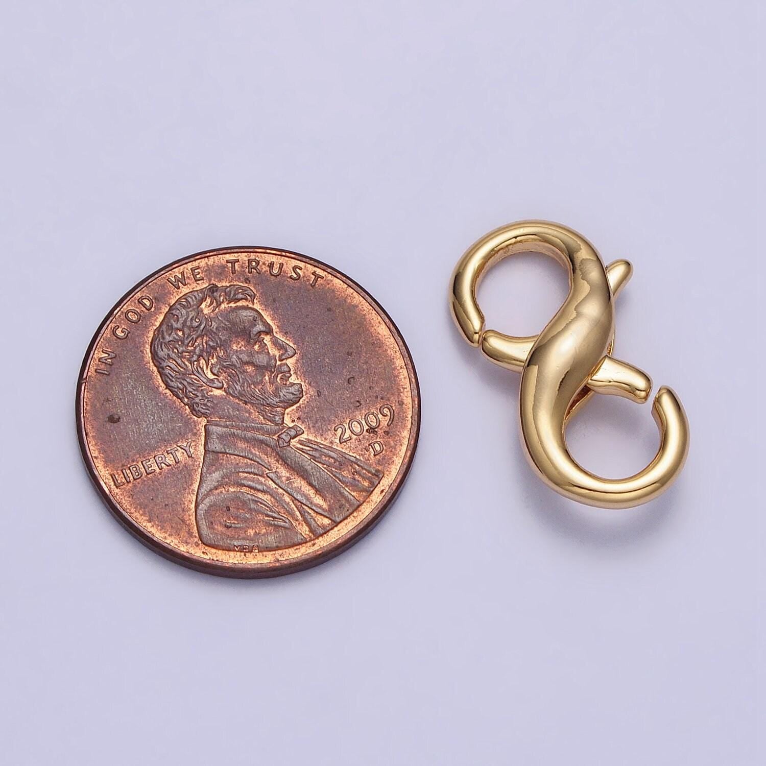 Dainty gold double opening infinity figure 8 clasp for jewelry making easy connectors, spring hook lobster clasp end clasps z091