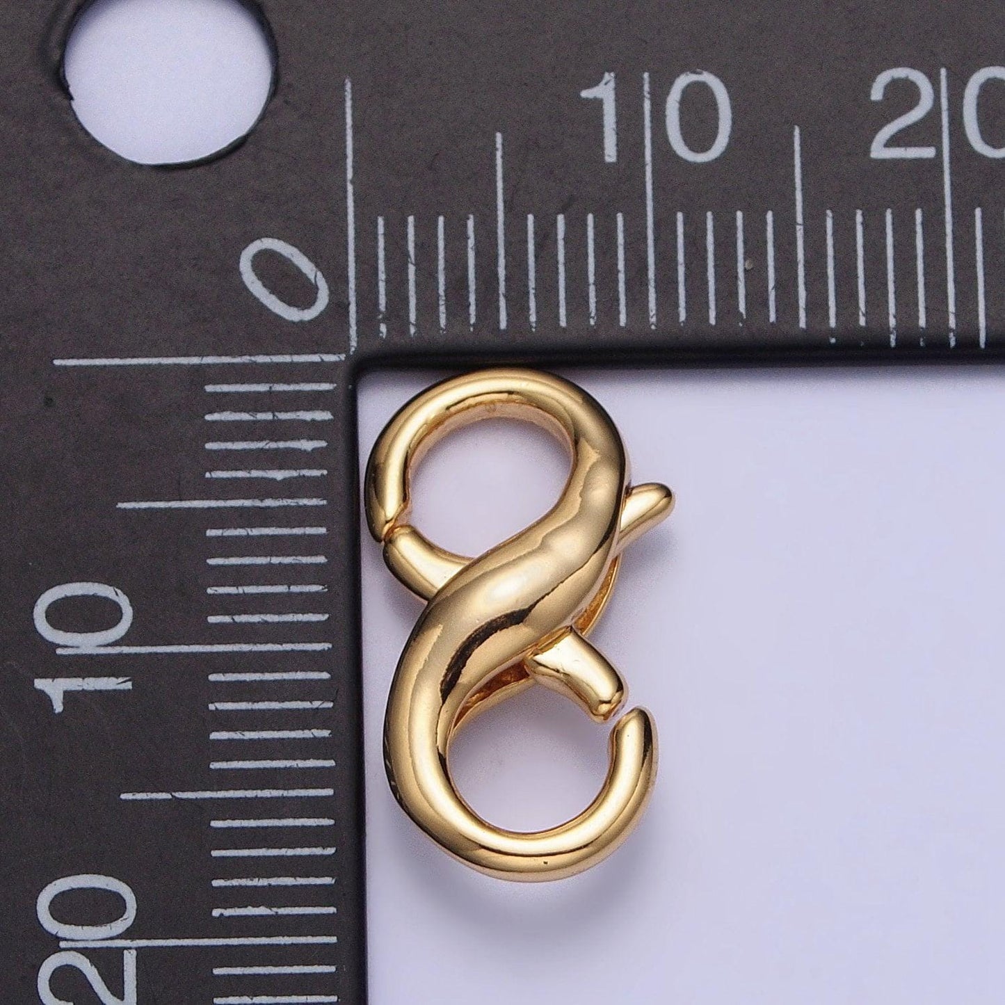 Dainty gold double opening infinity figure 8 clasp for jewelry making easy connectors, spring hook lobster clasp end clasps z091