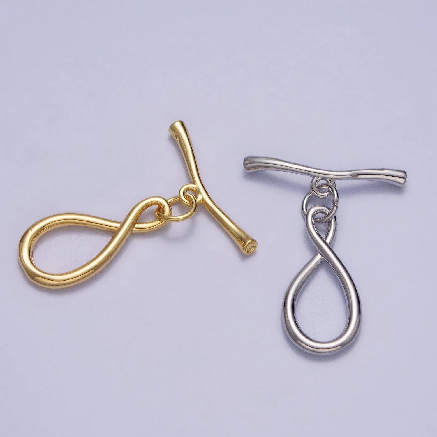 Toggle clasp necklace, front clasp necklace figure eight ot clasp silver gold infinity toggla clasp for end clasp necklace z-082