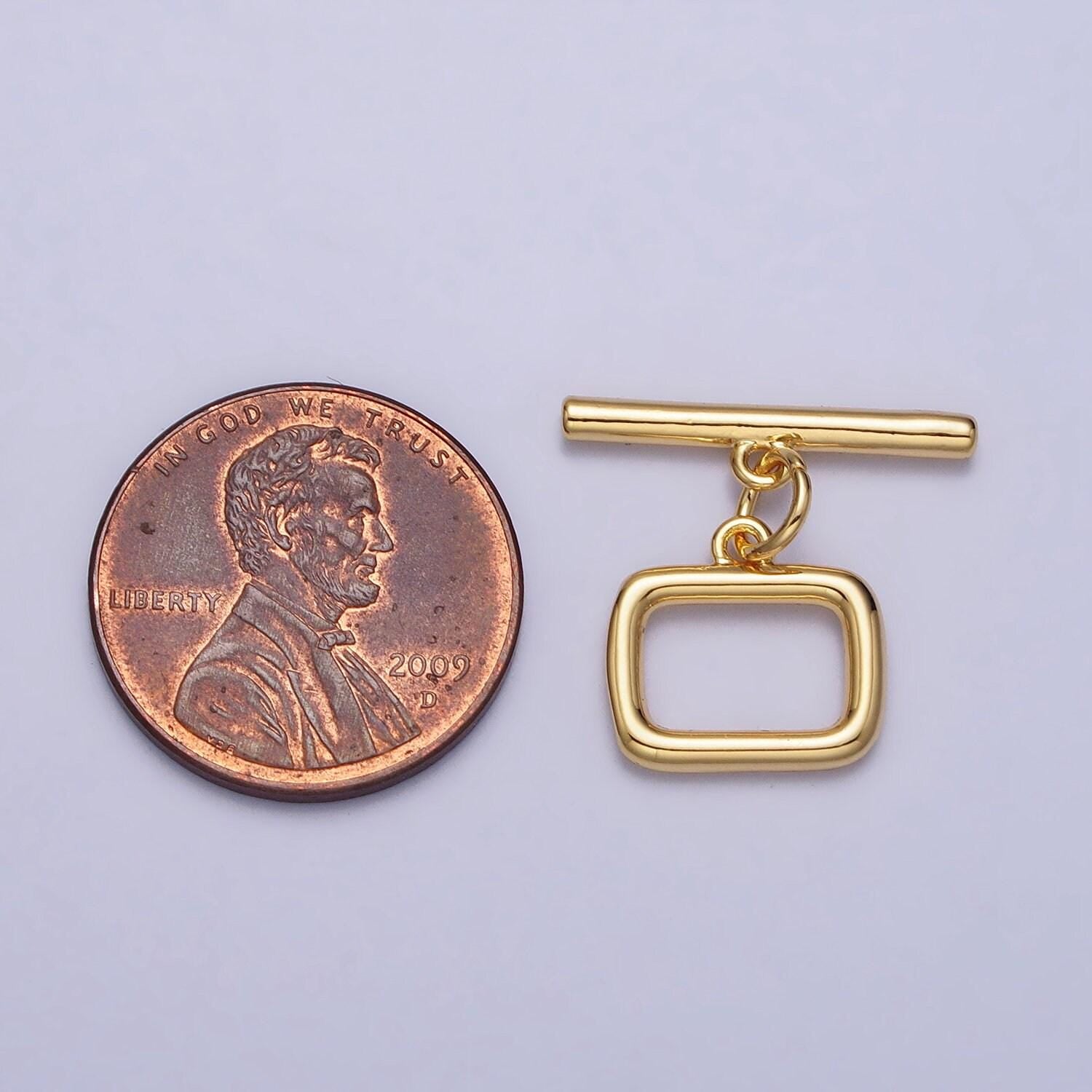 Simple toggle clasps, plain rectangle ot clasp for necklace bracelet, jewelry making 18mm end clasp z078