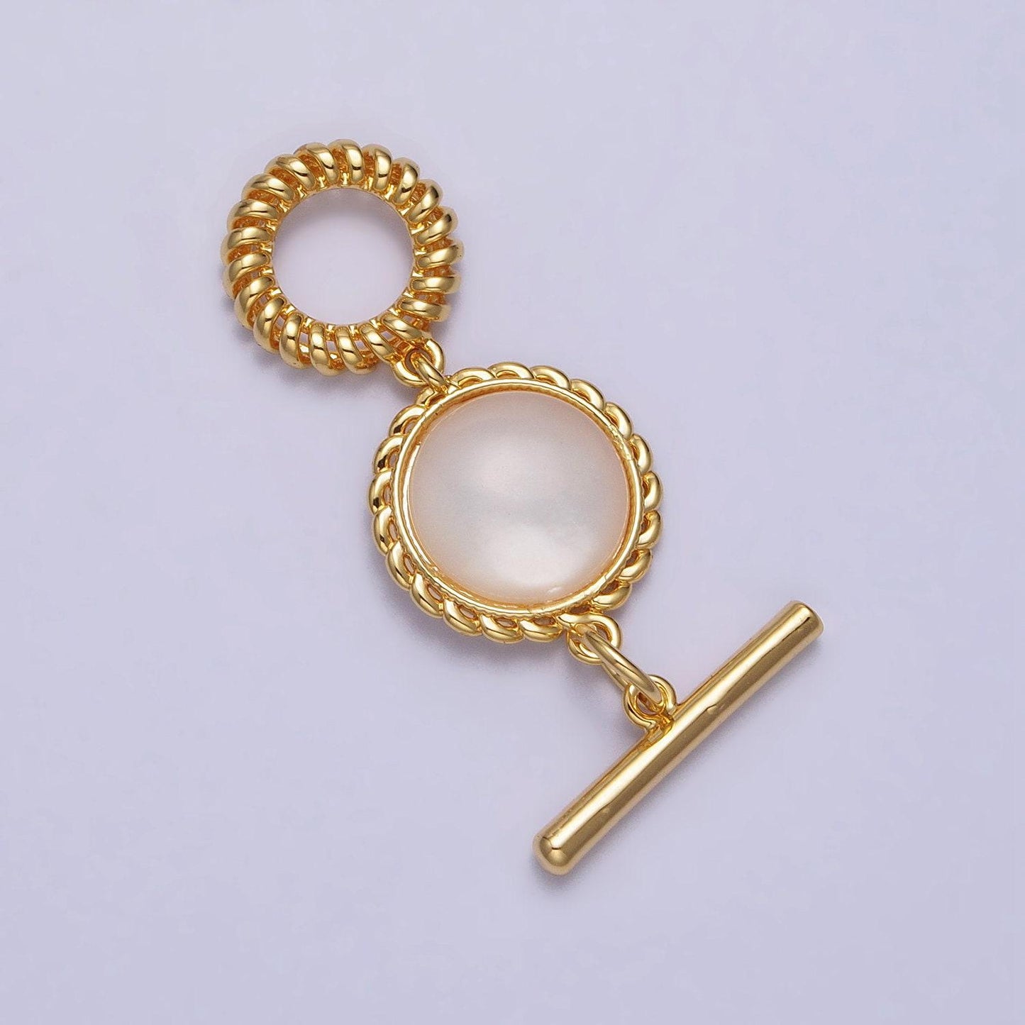 Decorative pearl ot clasp for necklace bracelet toggle clasp twisted rope gold round clasp for jewelry making supply z063