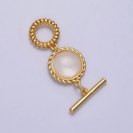 Decorative pearl ot clasp for necklace bracelet toggle clasp twisted rope gold round clasp for jewelry making supply z063