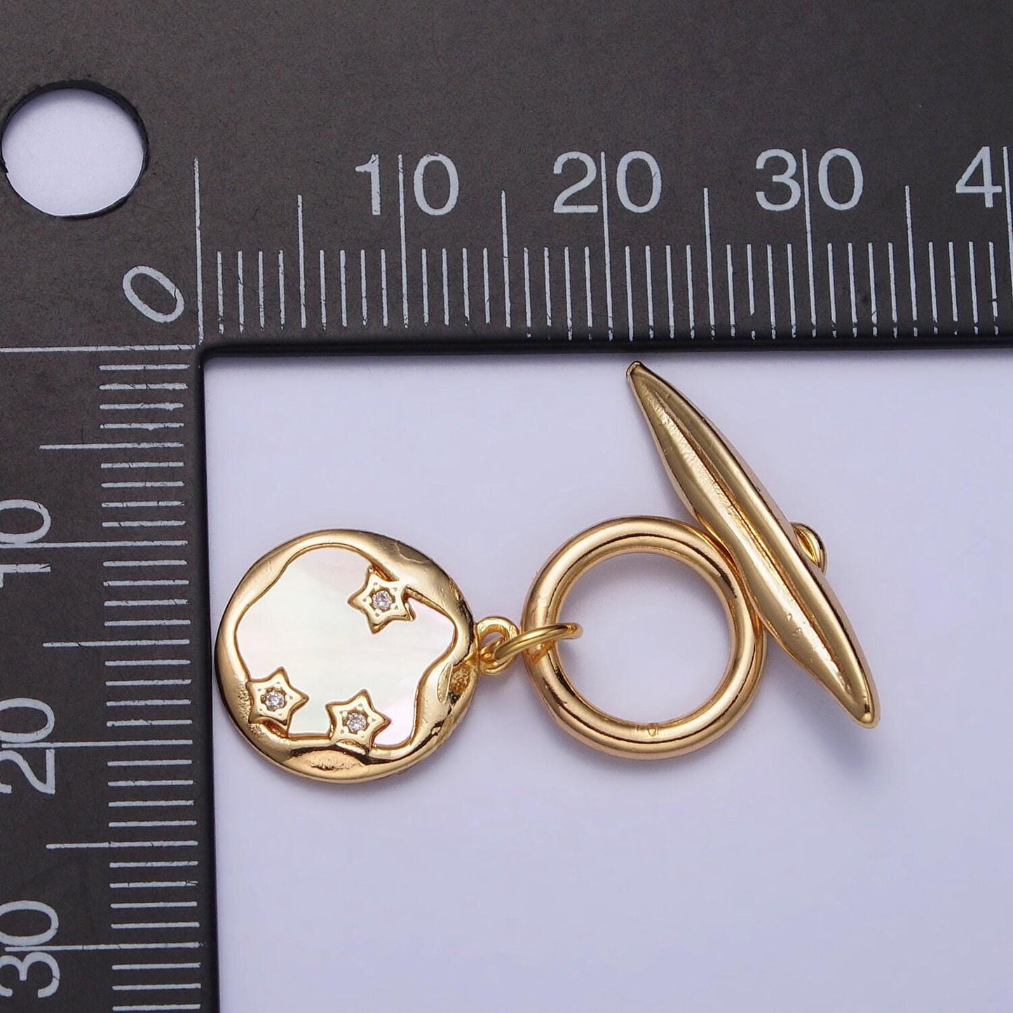 Gold star toggle clasp, shell pearl celestial toggle clasp fancy design ot clasp bulk supply for bracelet necklace component z060
