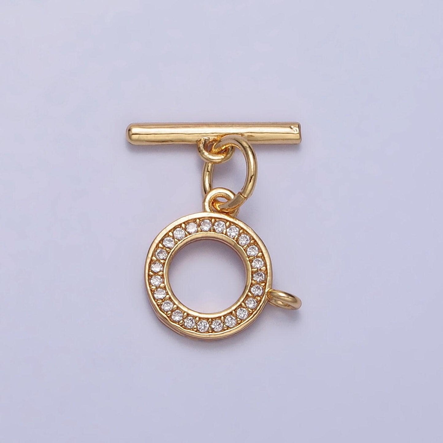 Micro pave round toggle clasp, jewelry clasp ot clasp findings with closed link for charm z054