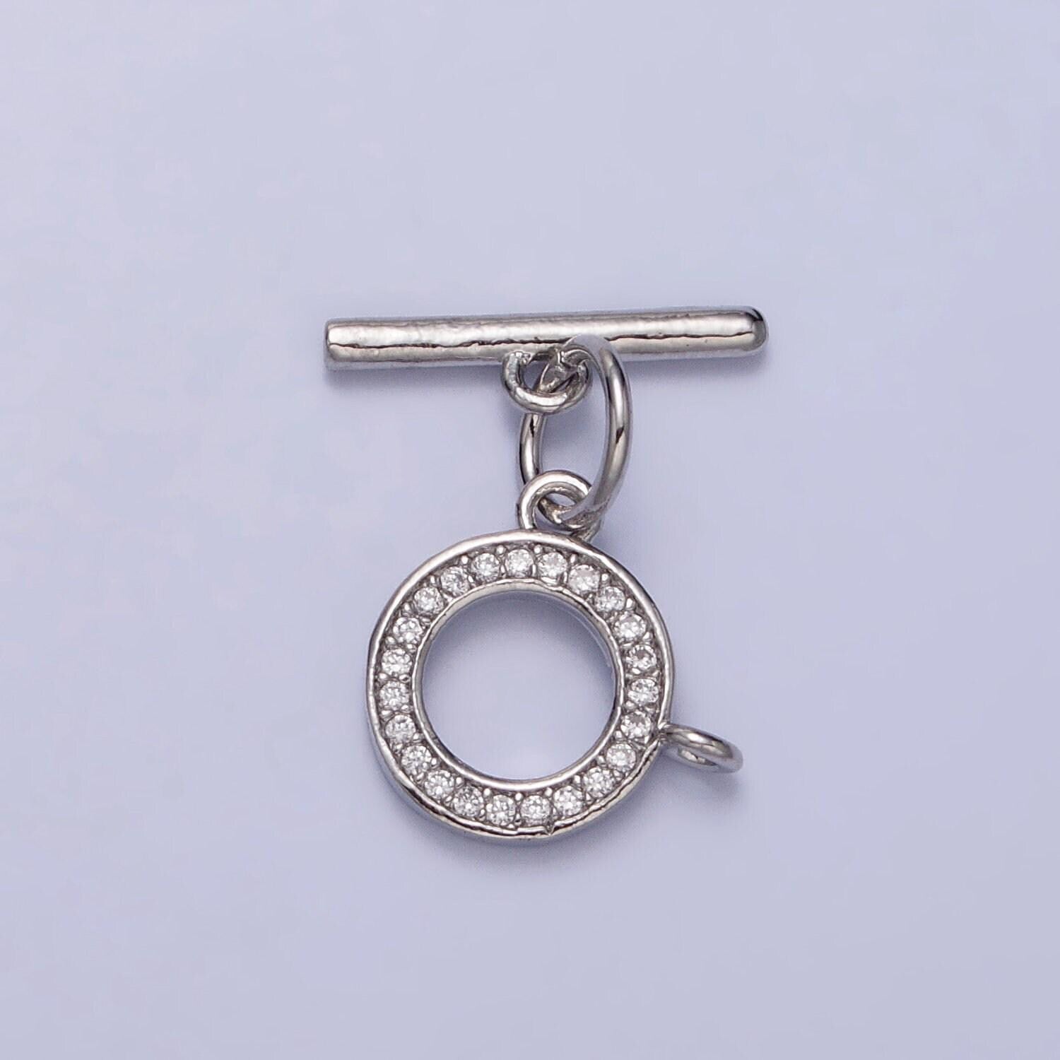 Micro pave round toggle clasp, jewelry clasp ot clasp findings with closed link for charm z054
