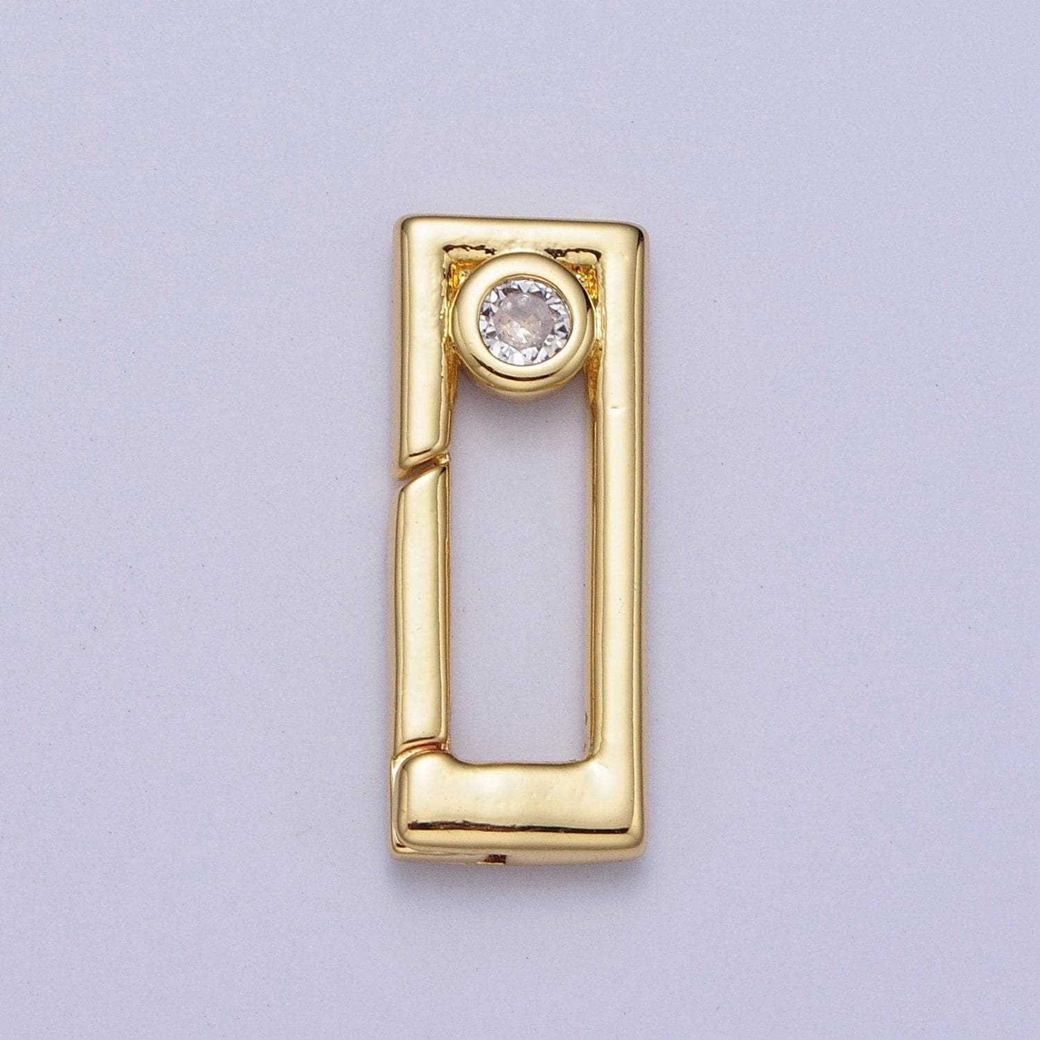 Small gold spring gate ring, push gate ring 20.3x7.8mm rectangle charm holder gold clasp for jewelry clasp z-030