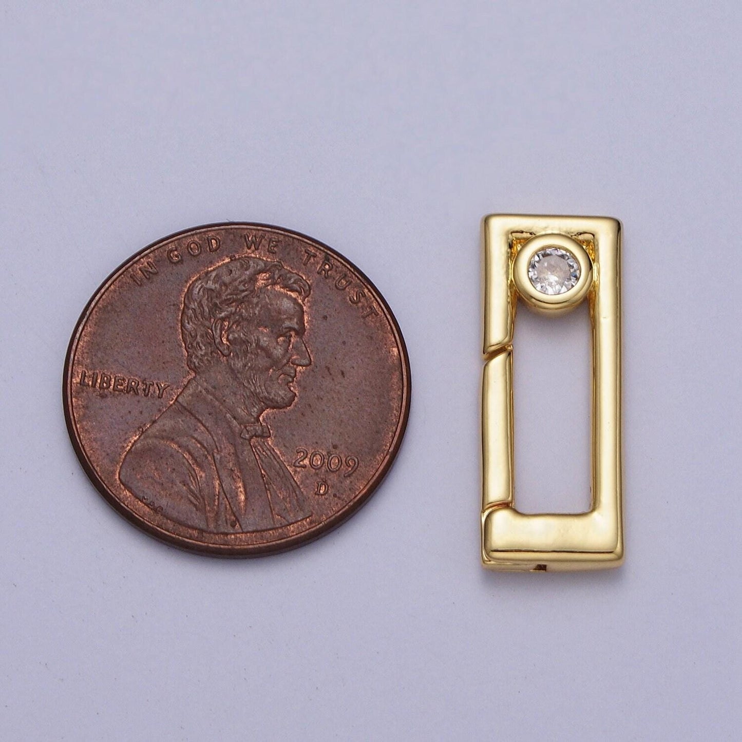 Small gold spring gate ring, push gate ring 20.3x7.8mm rectangle charm holder gold clasp for jewelry clasp z-030