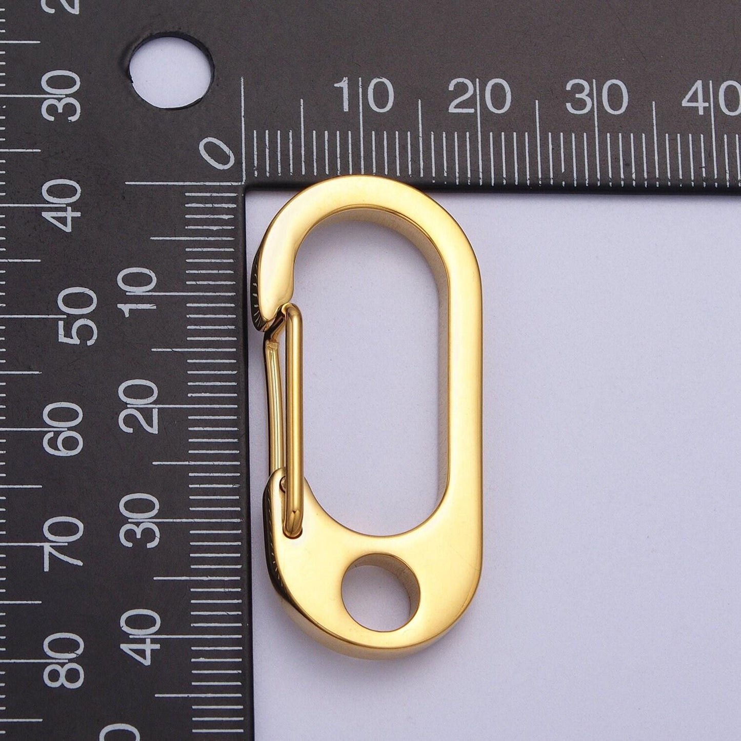 Oval gold push keychain clasps, spring clasp stainless steel purse strap, wallet dog leash, diy keychains, diy jewelry, long thick z011
