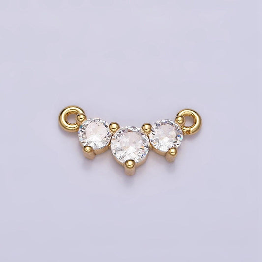 Clear dainty link charm connector pendant, dangle charm necklace link connector charms jewelry gold micro pave y-893