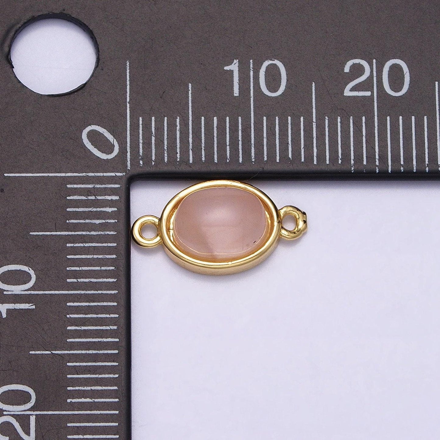 Mini oval natural stone charm connector double bail link connector for bracelet component | aa1003 - aa1004