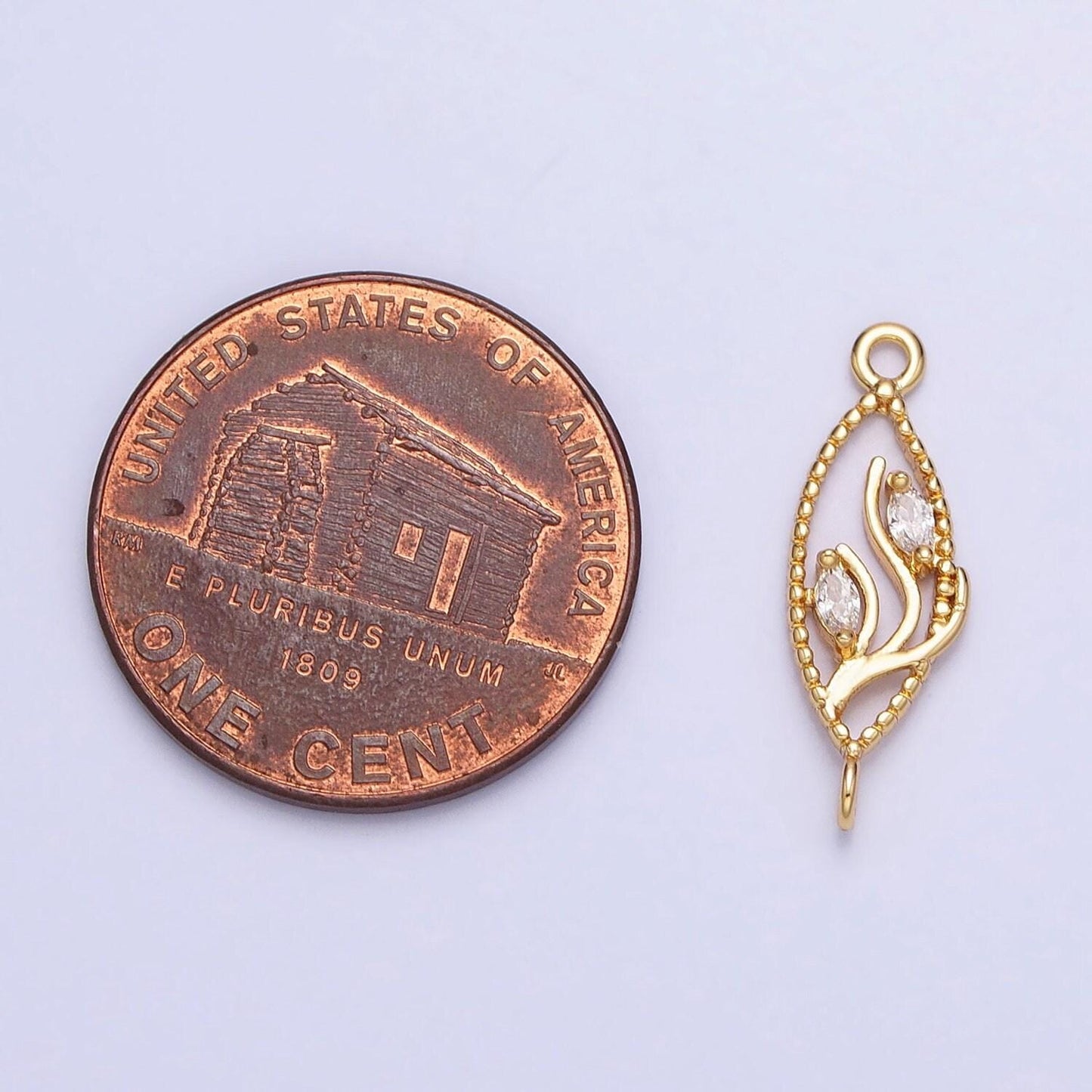 Mini gold flower charm connector for necklace earring bracelet component silver cz vine link connector y-867