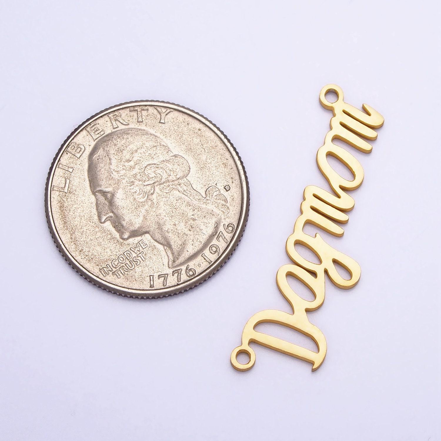 Dog mom charm connector silver dog, gold dog link connector for necklace bracelet component perfect for mother days pet lover gift ideay-829