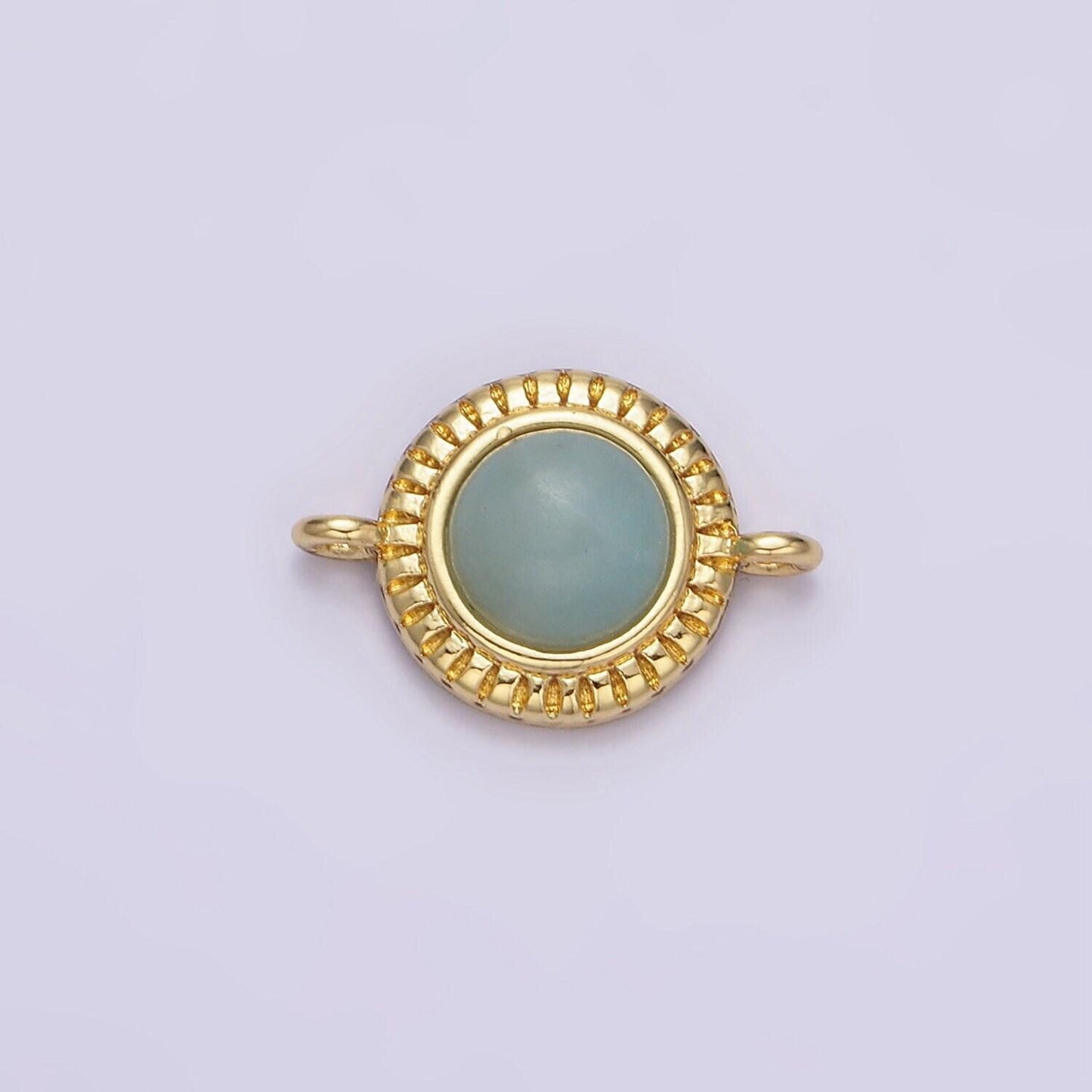 14k gold filled 10mm round natural gemstone link connector for bracelet charm connector natural stone | y738 - y749