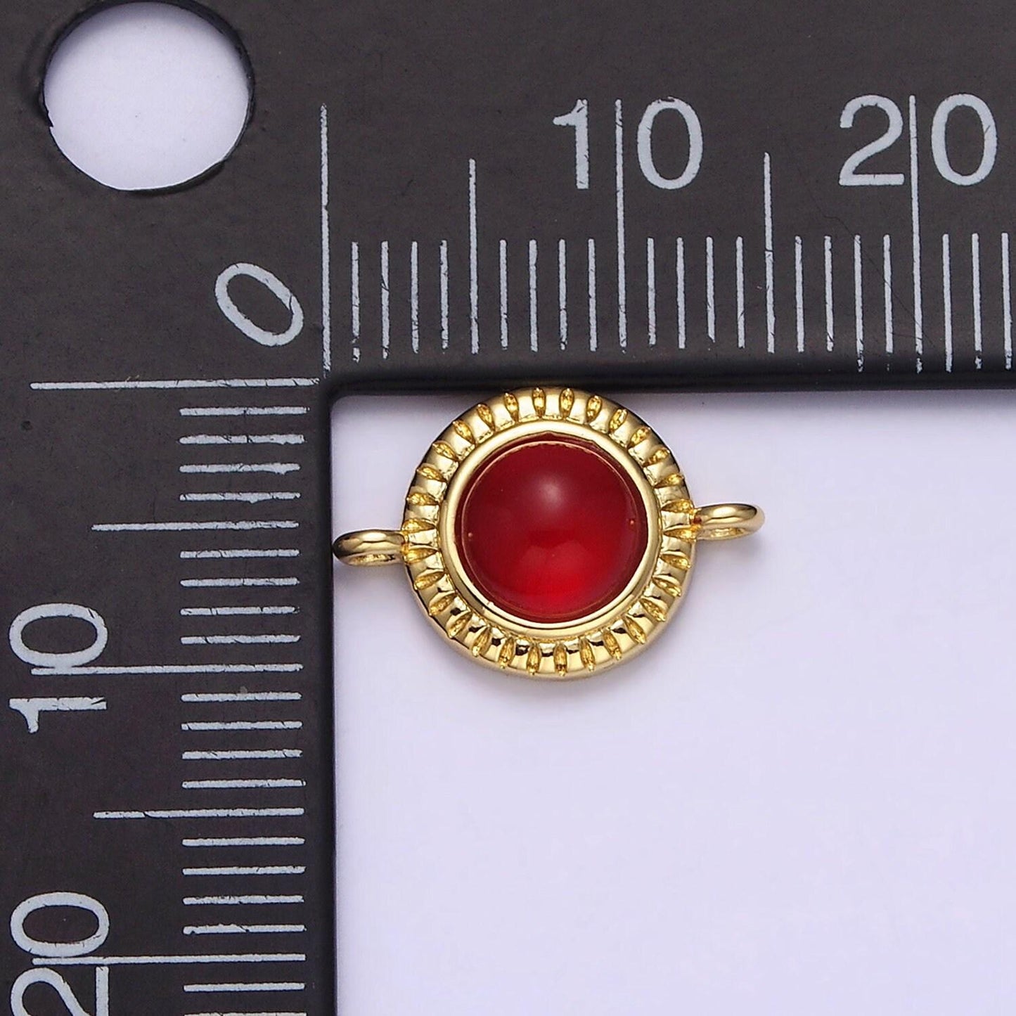14k gold filled 10mm round natural gemstone link connector for bracelet charm connector natural stone | y738 - y749